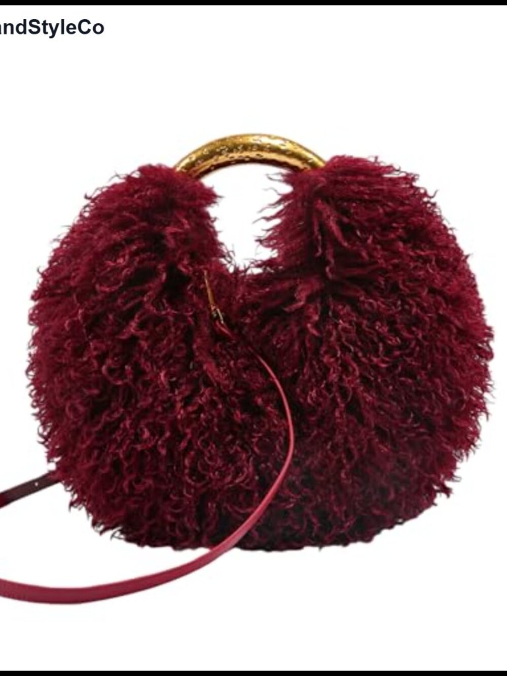 Women's Shaggy Furry Faux Fur Crossbody Hobo Bag with Strap
